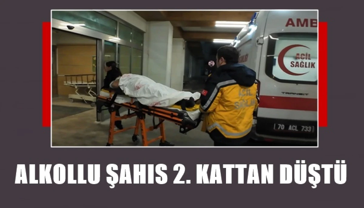 Allkoll&uuml; şahıs ikinci kattan d&uuml;şerek yaralandı