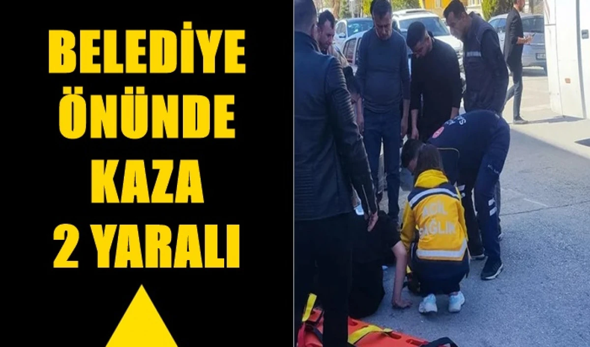 Belediye &Ouml;n&uuml;nde 2 &ccedil;ocuğa otomobil &ccedil;arptı