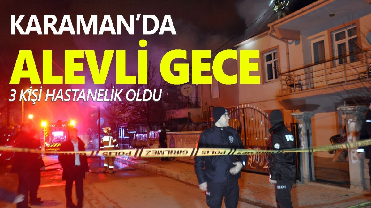 &Ccedil;atı Katında Yangın ! 3 Kişi Dumandan Etkilendi.