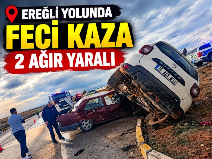 Ereğli Yolunda Feci Kaza ; 2 Ağır Yaralı 