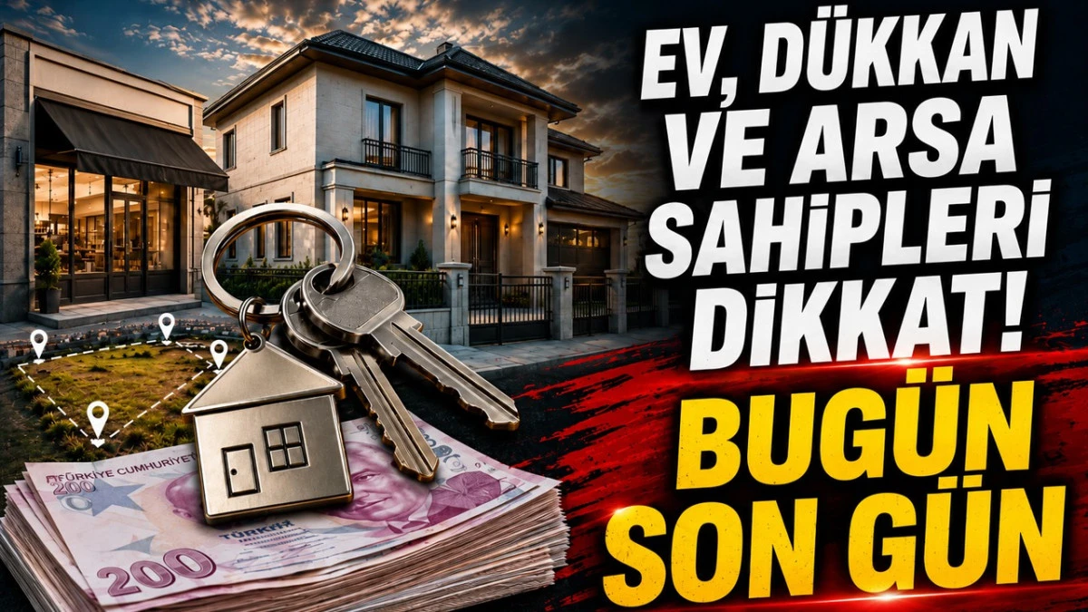 Ev, d&uuml;kkan ve arsa sahipleri dikkat! Bug&uuml;n son g&uuml;n