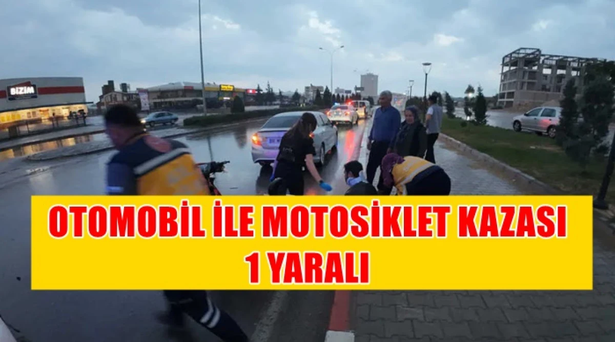 Hafif ticari ara&ccedil;la motosiklet &ccedil;arpıştı: 1 yaralı