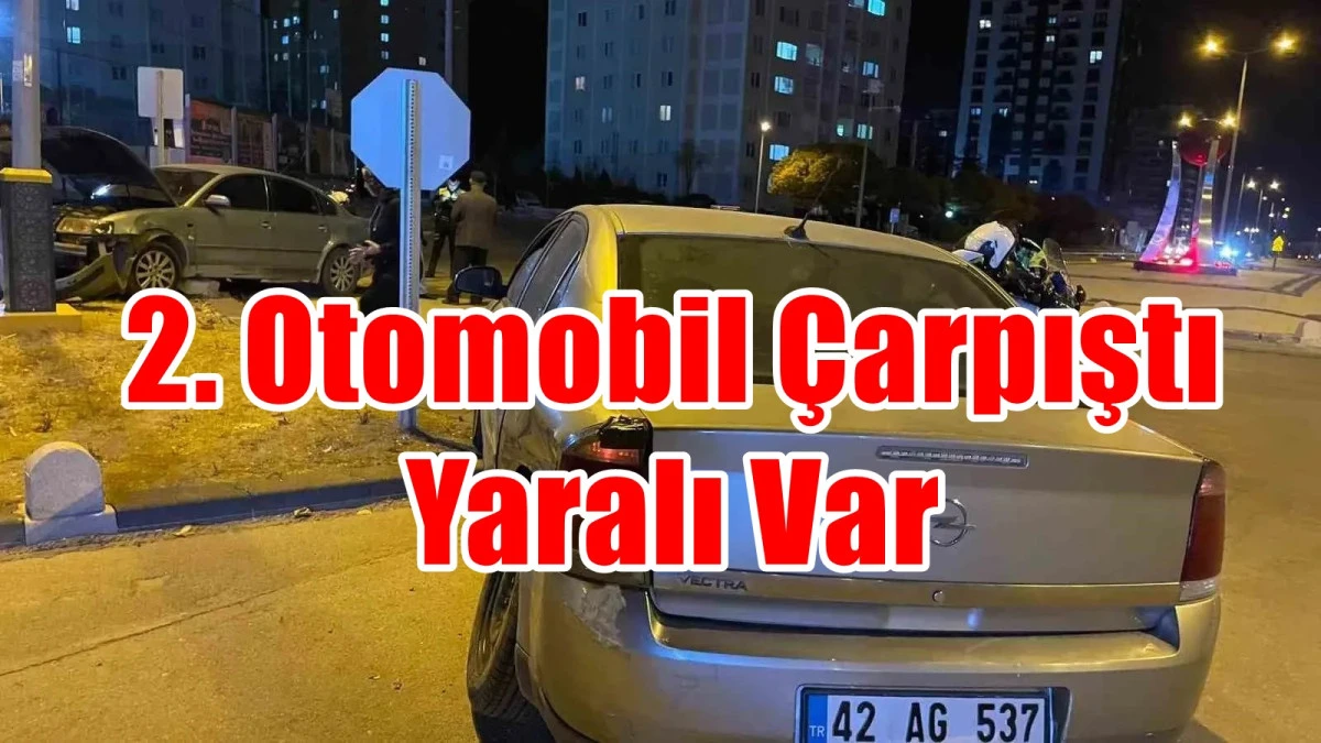 İki Otomobil Çarpıştı Yaralı Var