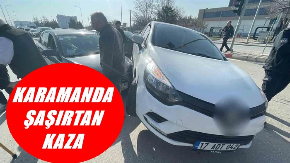 İki Otomobilin &Ccedil;arpışması Sonucu Kaza Oldu
