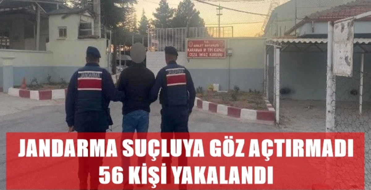 Jandarmadan B&uuml;y&uuml;k Operasyon: 56 Şahıs Yakalandı