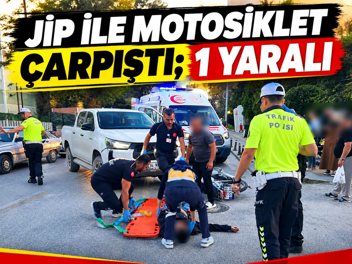 Jip ile Motosiklet &Ccedil;arpıştı; 1 Yaralı