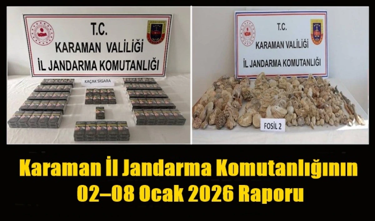 Karaman Jandarmasının 02&ndash;08 Ocak Raporu