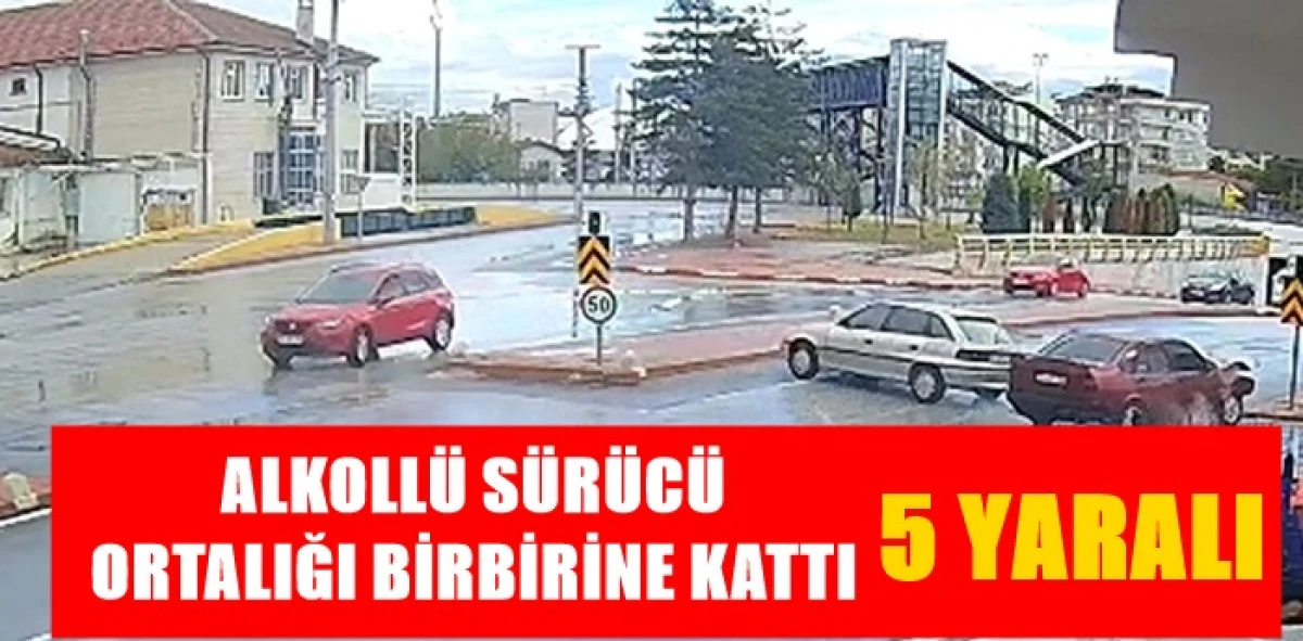 Karaman&rsquo;da alkoll&uuml; s&uuml;r&uuml;c&uuml; kazaya karıştı: 5 yaralı