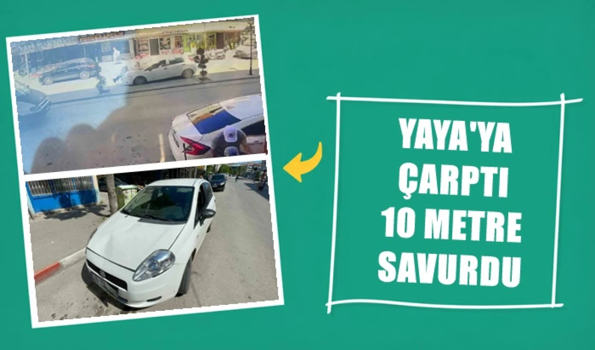 Karaman'da otomobilin &ccedil;arptığı yaya 10 Metre Savruldu.