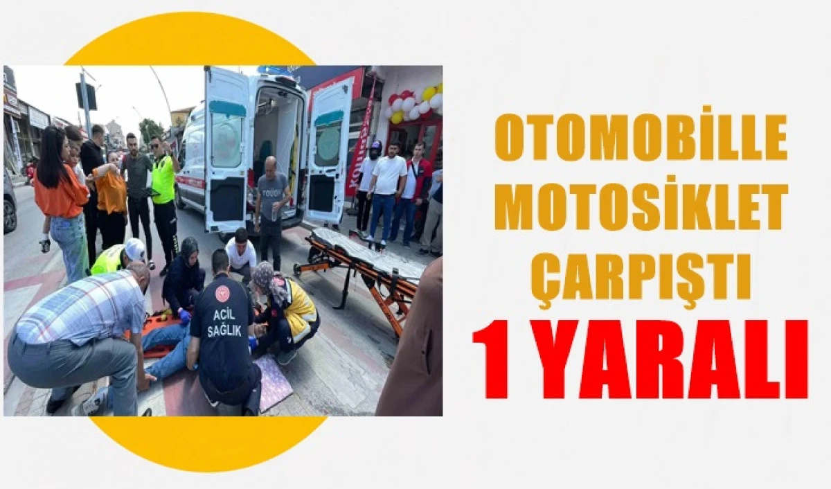 Karaman'da otomobille &ccedil;arpışan motosikletin s&uuml;r&uuml;c&uuml;s&uuml; yaralandı