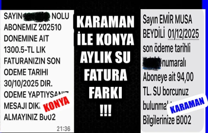 KONYA’DA SU FATURALARI ELEKTRİK VE DĞALGAZLA YARIŞIYOR!