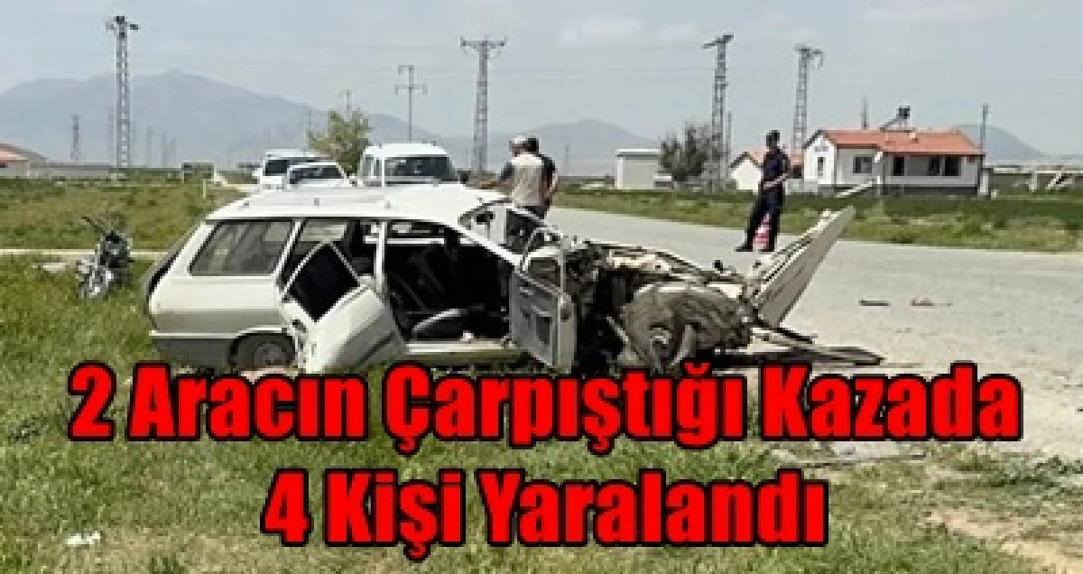 K&ouml;y Yolunda Kaza 4 Kişi Yaralı