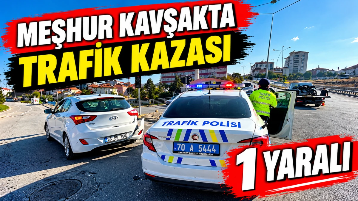 Meşhur Kavşakta Trafik Kazası 1 Yaralı