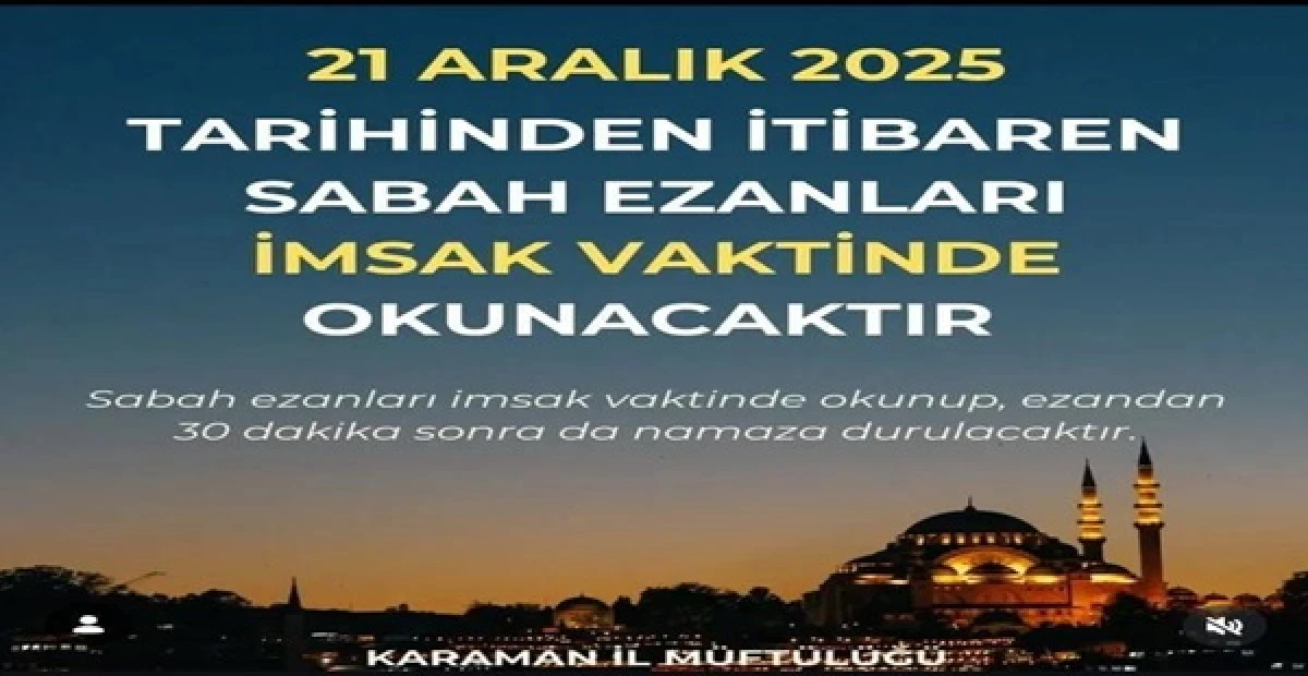 Namaz saati değişiyor!