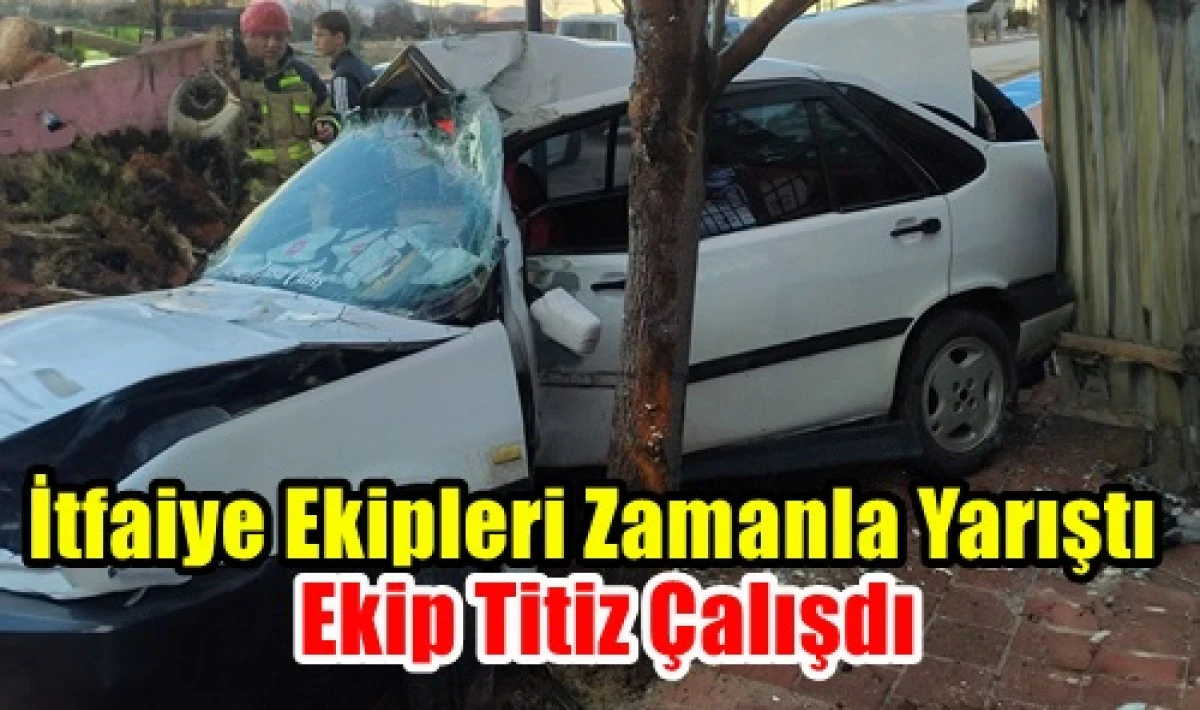 Otomobil Ağaca &Ccedil;arptı: 1 Yaralı