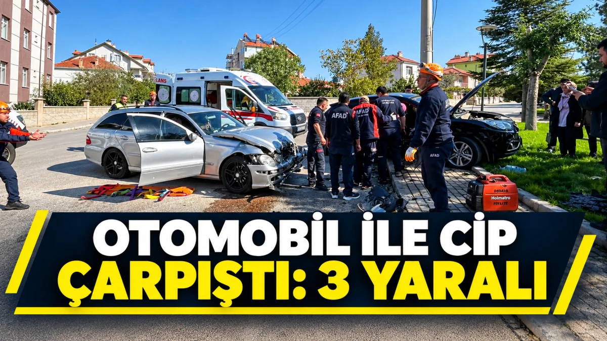 Otomobil ile cip &ccedil;arpıştı: 3 yaralı