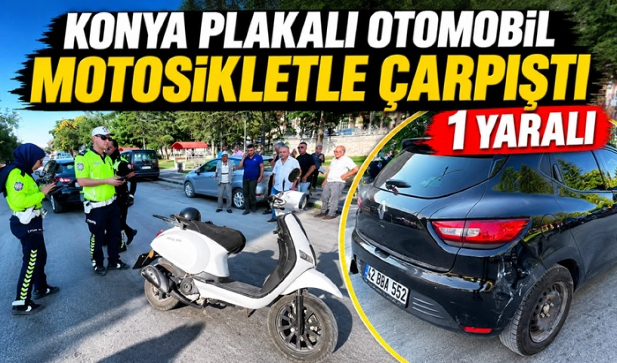 Otomobil ile Motosiklet &ccedil;arpıştı: 1 yaralı