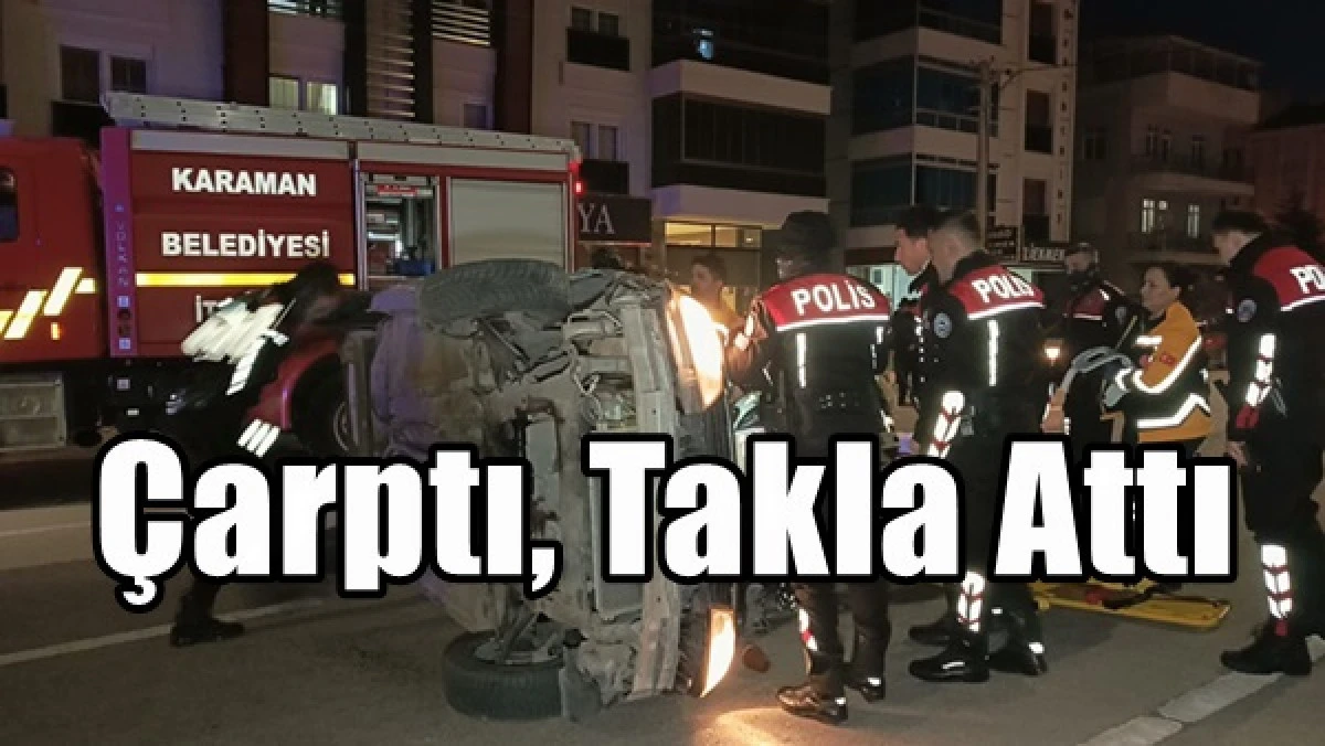 Park Halindeki Araca &Ccedil;arparak Devrildi