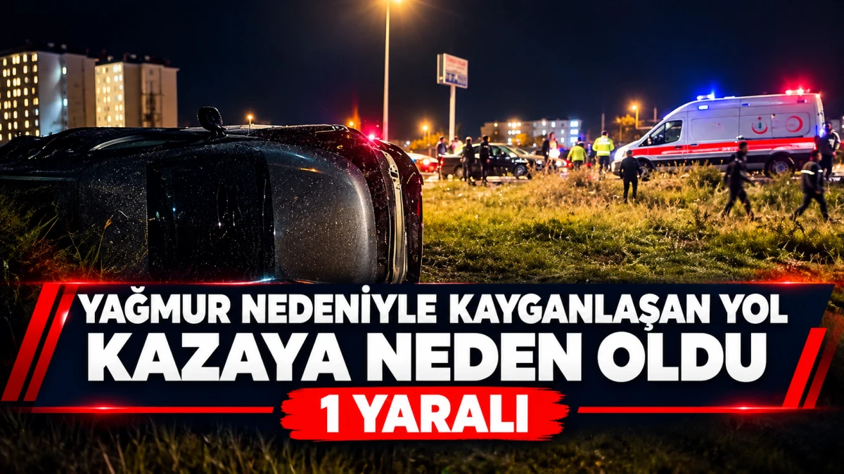 Yağmur nedeniyle kayganlaşan yol kazaya neden oldu: 1 yaralı
